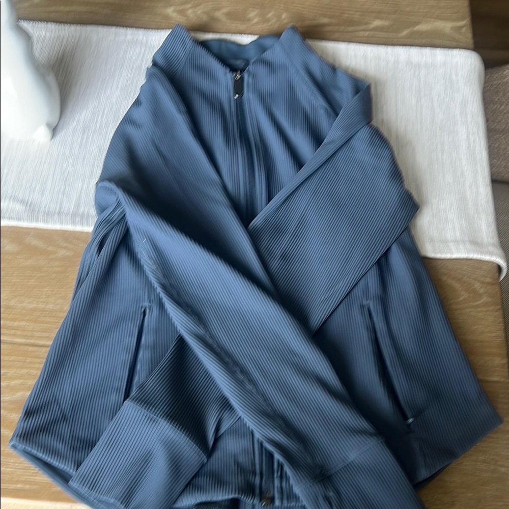 Athleta Gray- Blue Zip-Up Jacket